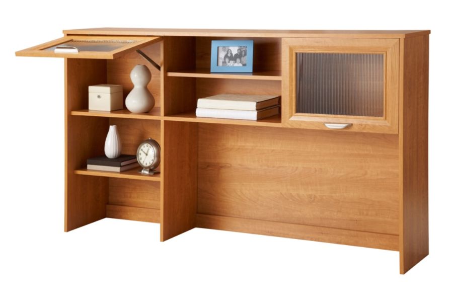 Realspace Magellan Hutch For Cornerl Desk Honey Maple Office Depot