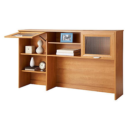 Realspace Magellan Hutch For Cornerl Desk Honey Maple Office Depot