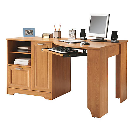 Realspace Magellan Corner Desk Honey Maple Office Depot