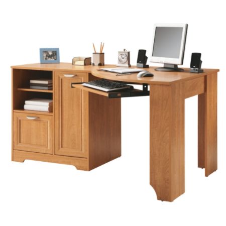 Realspace Magellan Corner Desk Honey Maple Office Depot