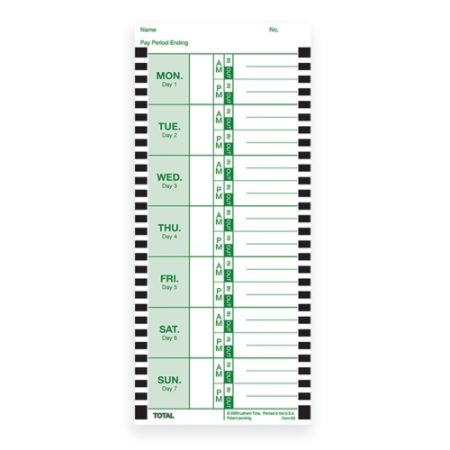 Lathem Time Cards E8 100 Weekly 1 Sided 8 12 x 3 34 White Box Of 100 ...