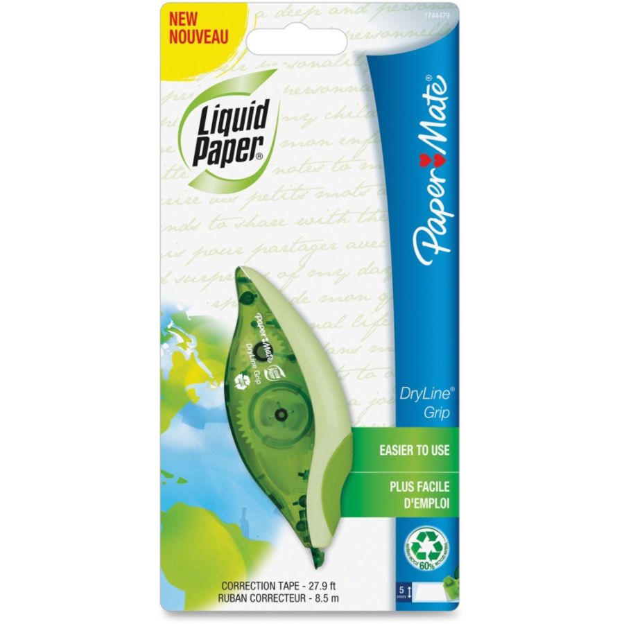 UPC 041540003410 product image for Paper Mate� Liquid Paper� DryLine� Grip 67% Recycled Correction Tape, 1 Line x 3 | upcitemdb.com