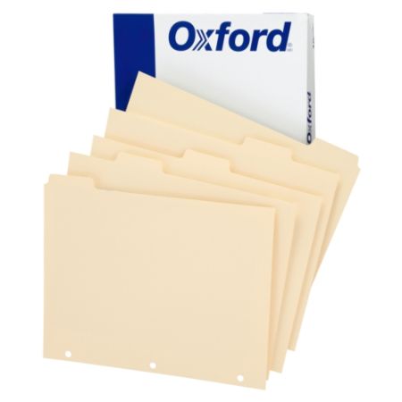 Oxford Manila Tab Dividers Blank 5 Tab Box Of 20 Sets by Office Depot ...