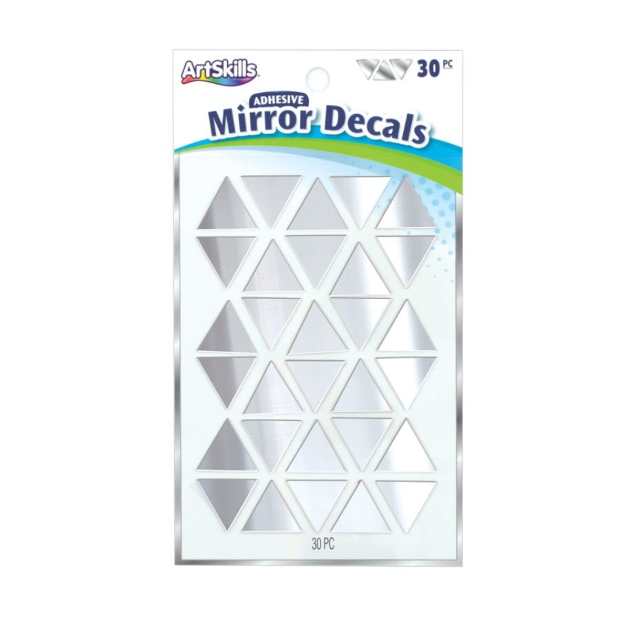 ArtSkills Triangle Mirror Sticker Decals for Crafts and Art Projects, Child and Adult, 30 Piece