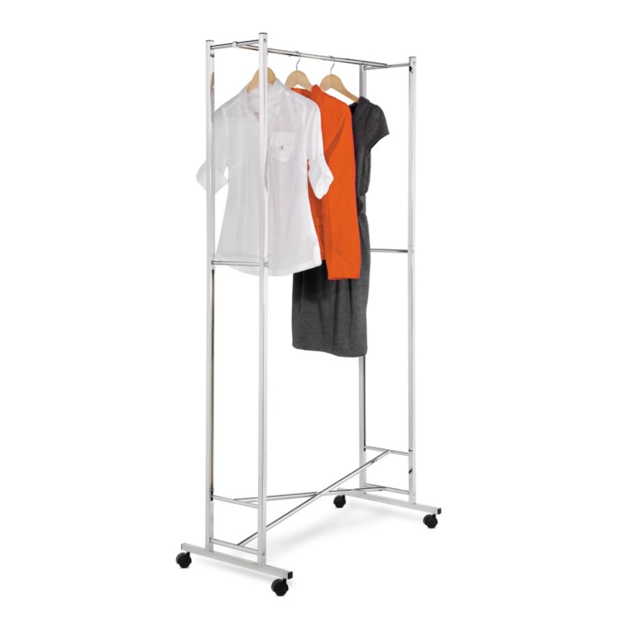 Honey Can Do Folding Garment Rack 68 H X 18 14 W X 34 D Chrome