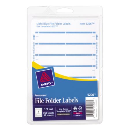 Avery Print Or Write Permanent InkjetLaser File Folder Labels 5206 58 x ...