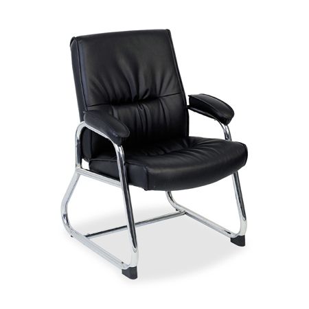 Lorell Bridgemill Executive Leather Guest Chair Black by ...