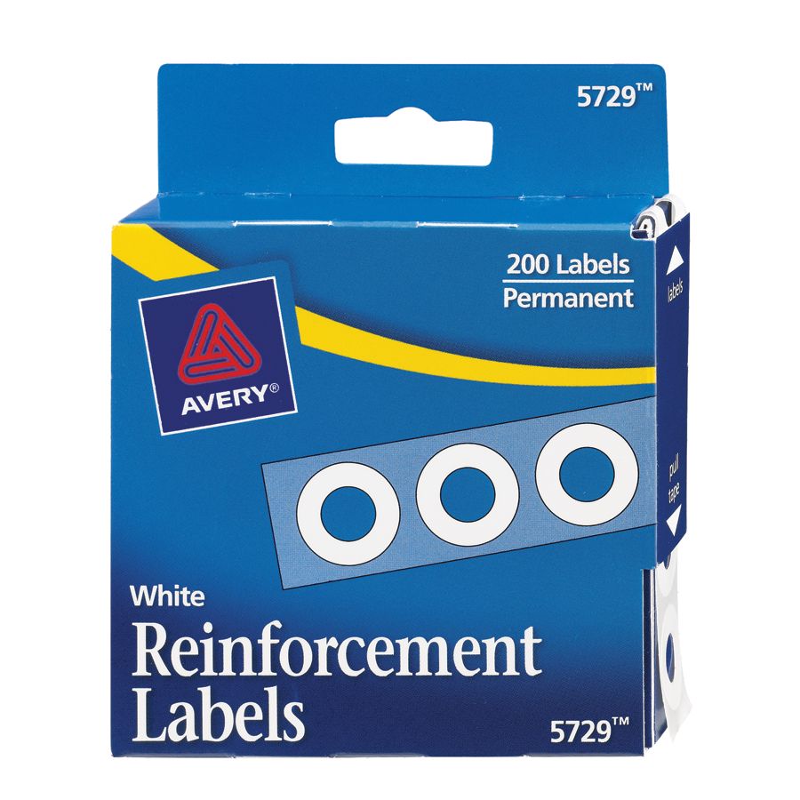 Avery Permanent Self Adhesive Reinforcement Labels White Pack Of 200