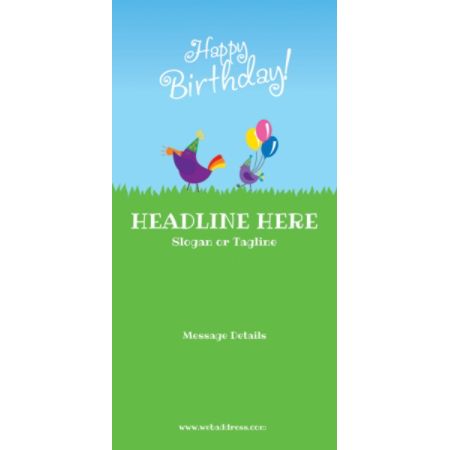 Custom Vertical Display Banner Birthday Birds Office Depot