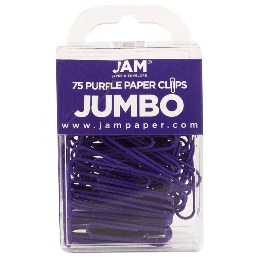 JAM Paper 2" 75ct Colorful Jumbo Paper Clips - Large - Purple