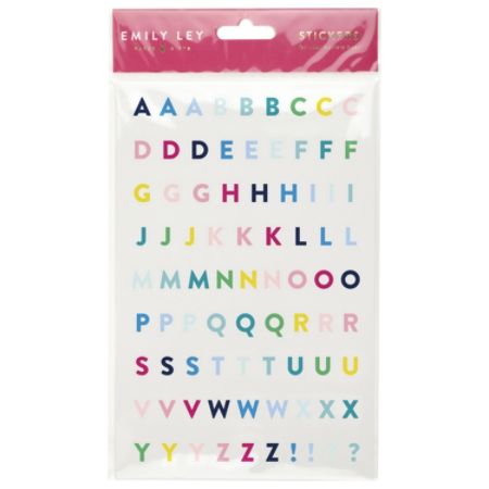 AT A GLANCE Emily Ley Simplified System Letter Stickers Happy Stripe 82 ...