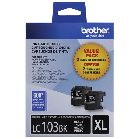 Brother LC103 High Yield Black Ink Cartridges Pack Of 2 by Office Depot ...