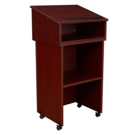 Oklahoma Sound Table Topfull Floor Lectern Combo Mahogany Office