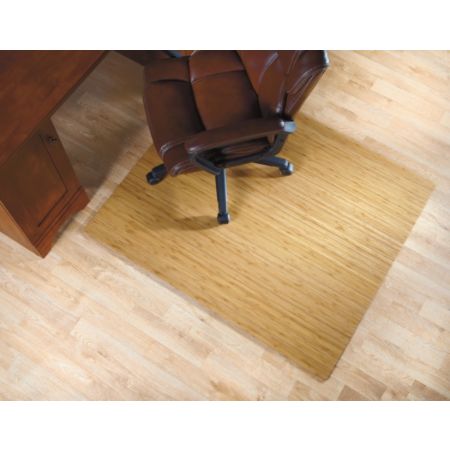 Realspace Bamboo Roll Up Chair Mat 48 X 52 Natural Office Depot