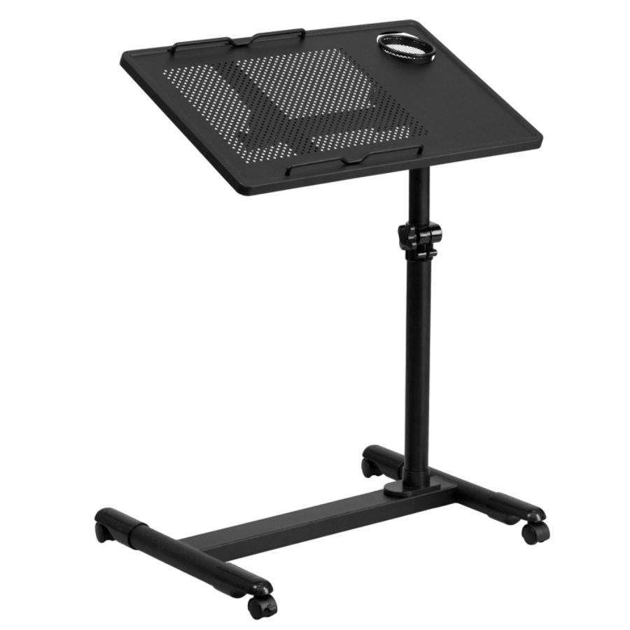 Black Adjustable Height Steel Mobile Computer Desk - Flash Furniture, Adult Unisex