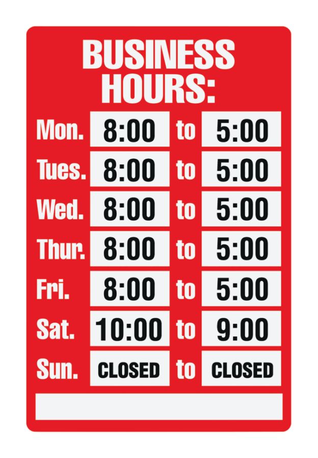 Cosco Business Hours Sign Kit 8 x 12 by Office Depot & OfficeMax