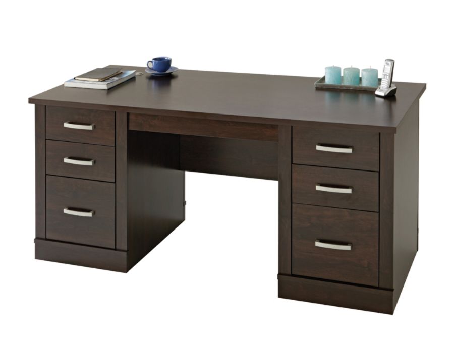 Sauder Office Port Executive Desk Dark Alder Zerbee