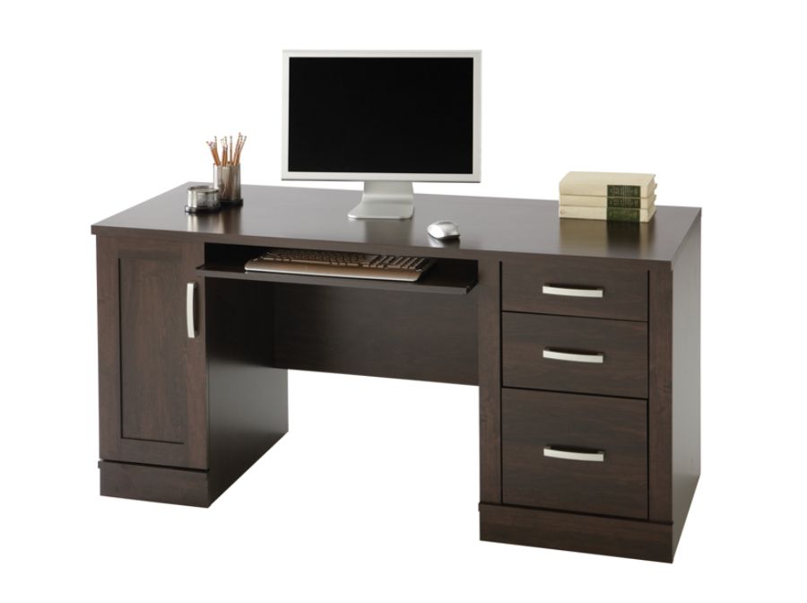 Sauder Office Port Computer Credenza Dark Alder by Office Depot \u0026 OfficeMax