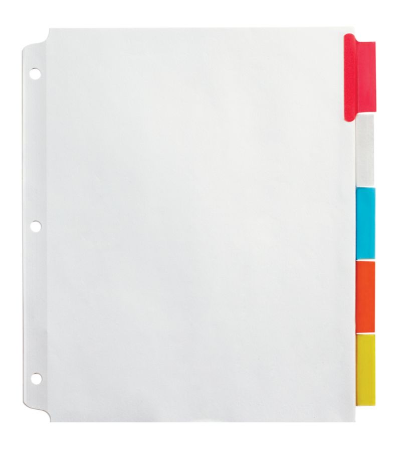 OfficeMax 5 color tab extra wide printable dividers by Office Depot ...
