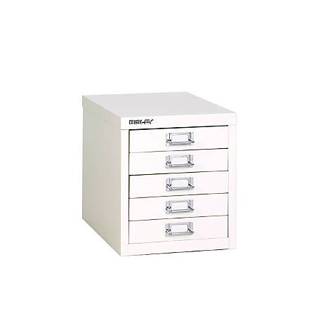 Bisley 15 D Vertical 5 Drawer Storage Cabinet Metal White Office