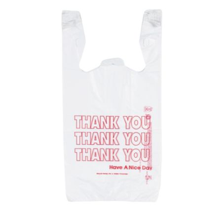 Inteplast Hilex Poly Thank You Bags 21 H x 11 12 W x 6 12 D White Pack ...