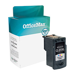 OfficeMax OM05849 Canon CL 211 2976B001 Remanufactured Tricolor Ink Cartridge