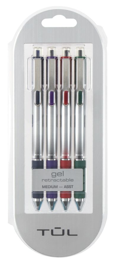 TUL Retractable Gel Pens 0.7 mm Medium Point Assorted 4pk by Office ...