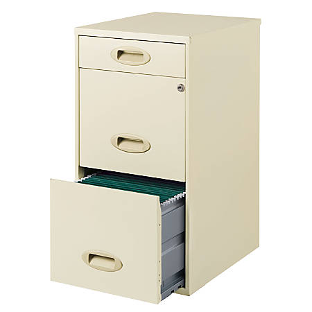 Realspace Soho 3 Drawer Cabinet Soft White Office Depot