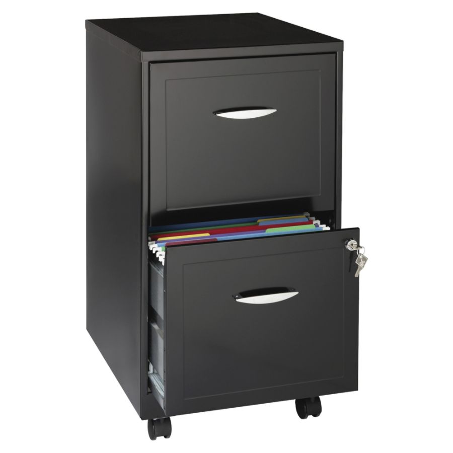 Realspace 18 D 2 Drawer Metal Mobile Vertical File Cabinet Black ...