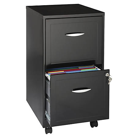 Realspace 2 Drawer Mobile Cabinet Black Office Depot