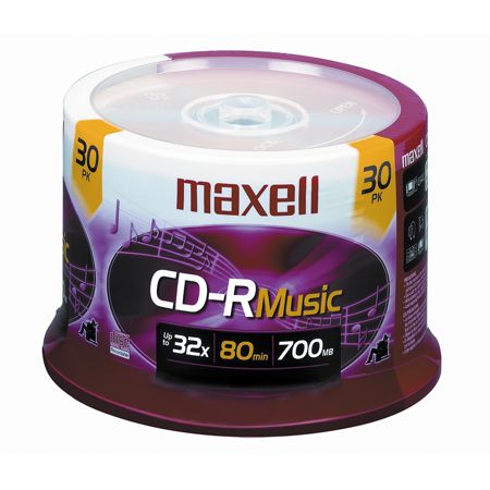 Maxell Music CD R Media Spindle 700MB80 Minutes Pack Of 30 - Office Depot