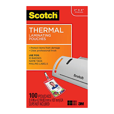 pouches laminating scotch thermal clips included badge tag