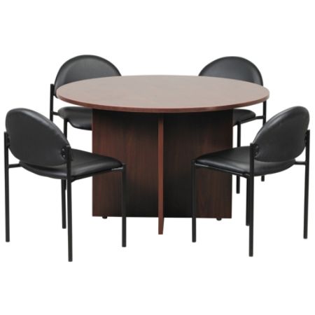 Boss Office Products Conference Table With 4 Chairs Cherry Black Item 157120