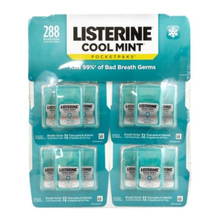 Listerine Cool Mint Breath Strips Pocketpaks Pack Of 12 - Office Depot