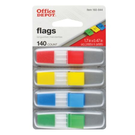 Office Depot Brand Self Stick Flags 12 x 1 710 Assorted Colors 35 Flags ...