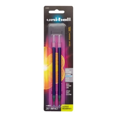 uni ball 207 Impact Gel Pen Refills Bold Point 1.0 mm Blue Pack Of 2 - Office Depot