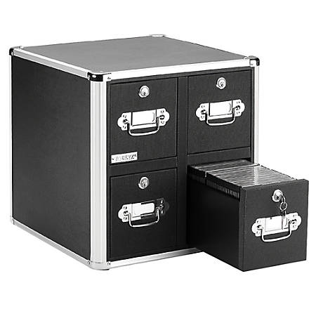 Vaultz 4 Drawer Cd Cabinet 15 12 H X 14 12 W X 15 12 D Black