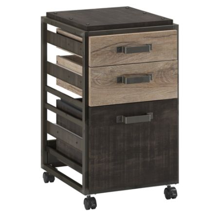 Bush Furniture Refinery 3 Drawer Mobile File Cabinet Rustic