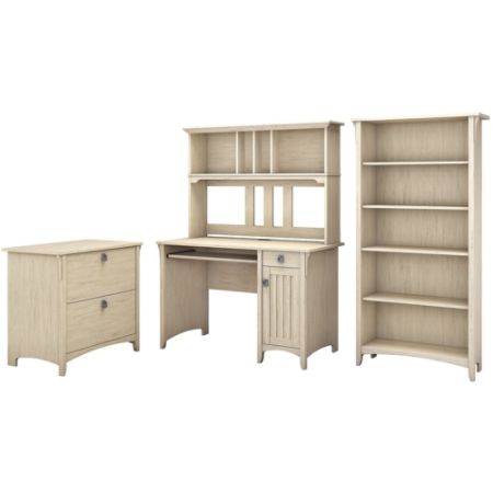 Bush Furniture Salinas Mission Desk With Hutch Lateral File