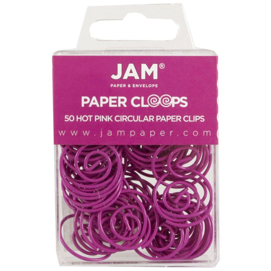 JAM Paper 50pk Circular Paper Clips - Fuchsia
