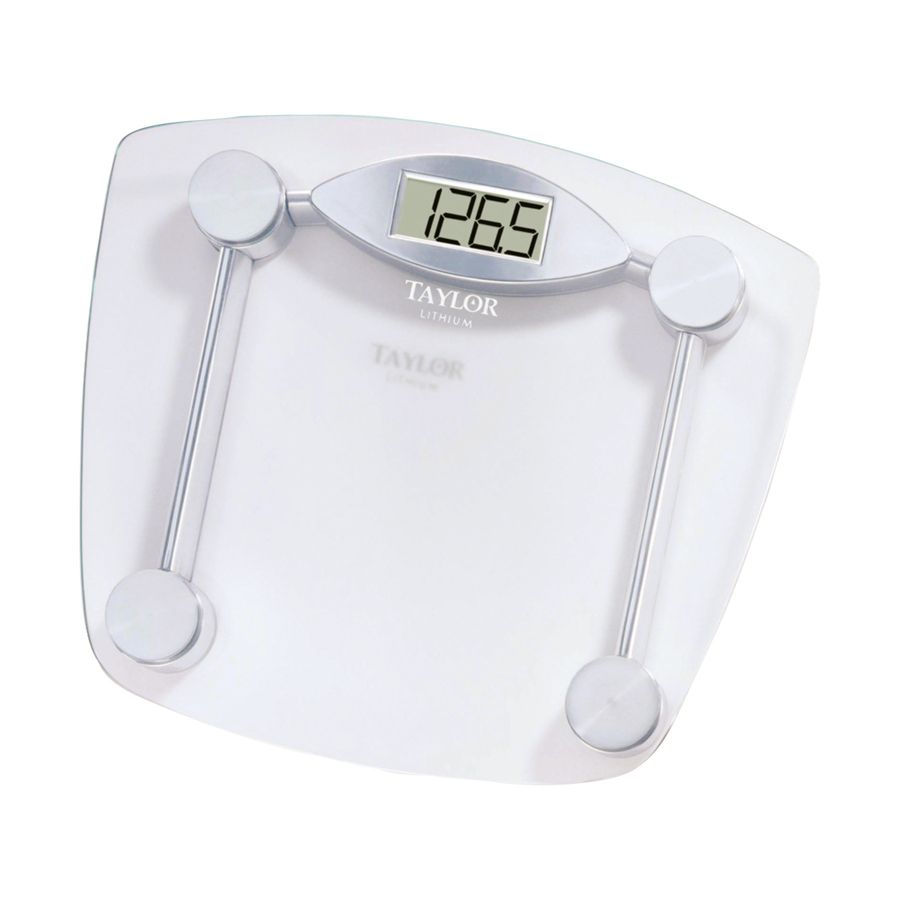 Taylor 7506 Chrome and Glass Lithium Digital Scale 400 lb Chrome