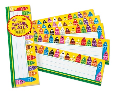 Trend Desk Toppers Name Plates 2 78 X 9 12 Colorful Crayons Pack