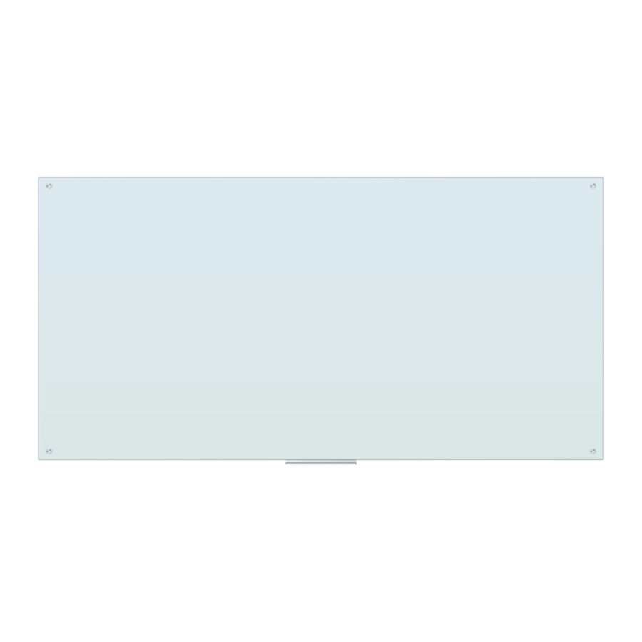 U Brands Magnetic Glass Dry-Erase Board, 96 x 48 inches, White Frosted Surface, Frameless