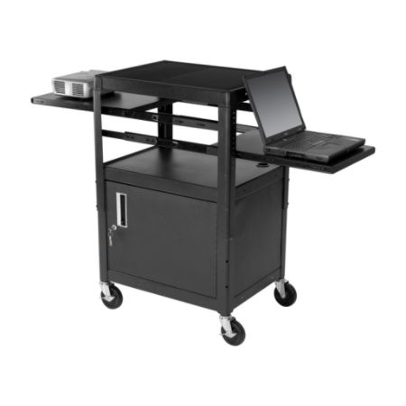 Balt Dual Adjustable Laptop Cart Black Office Depot