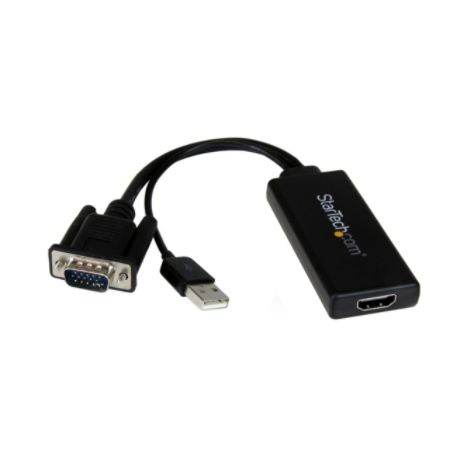 Startech.com Vga To Hdmi Adapter With Usb Audio Power Portable Vga To 