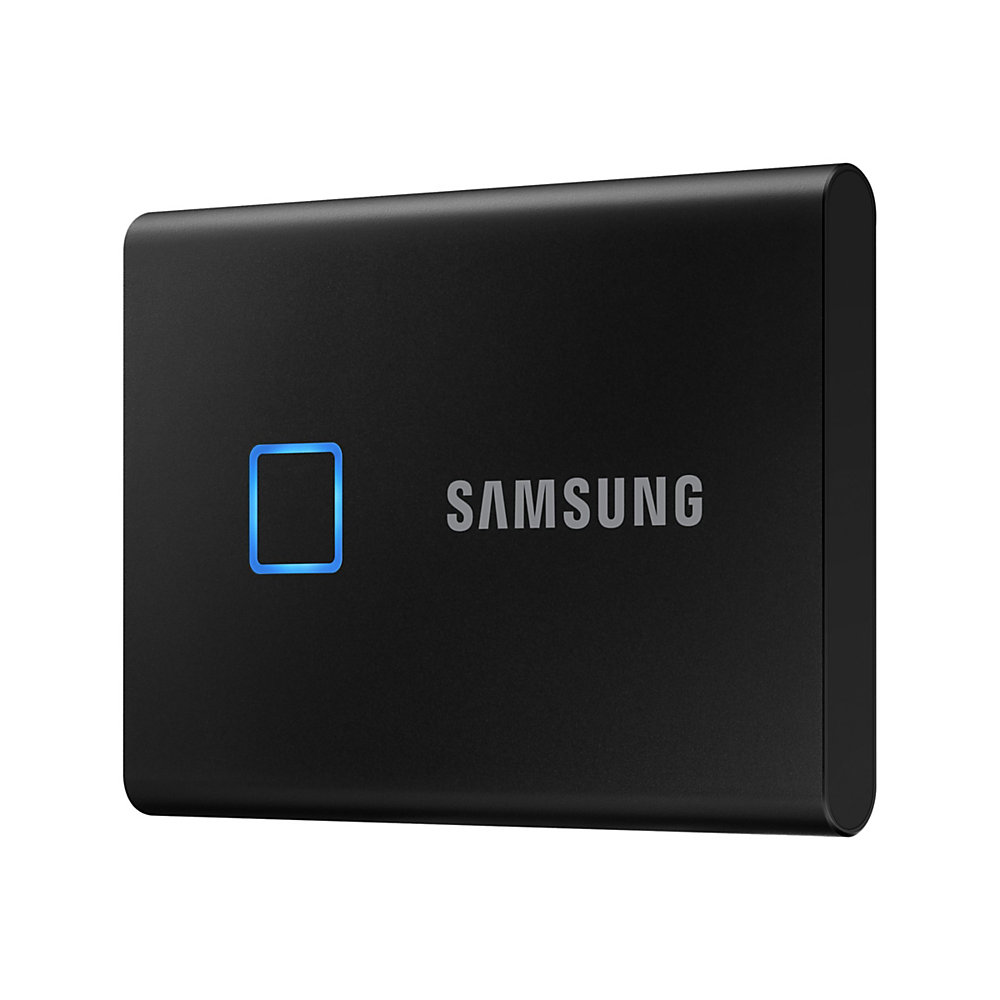Samsung Portable SSD T7 Touch MU-PC2T0K - Solid state drive - encrypted - 2 TB - external (portable) - USB 3.2 Gen 2 (USB-C connector) - 256-bit AES -