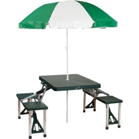 Stansport Portable Picnic Table And Umbrella Set Square ...