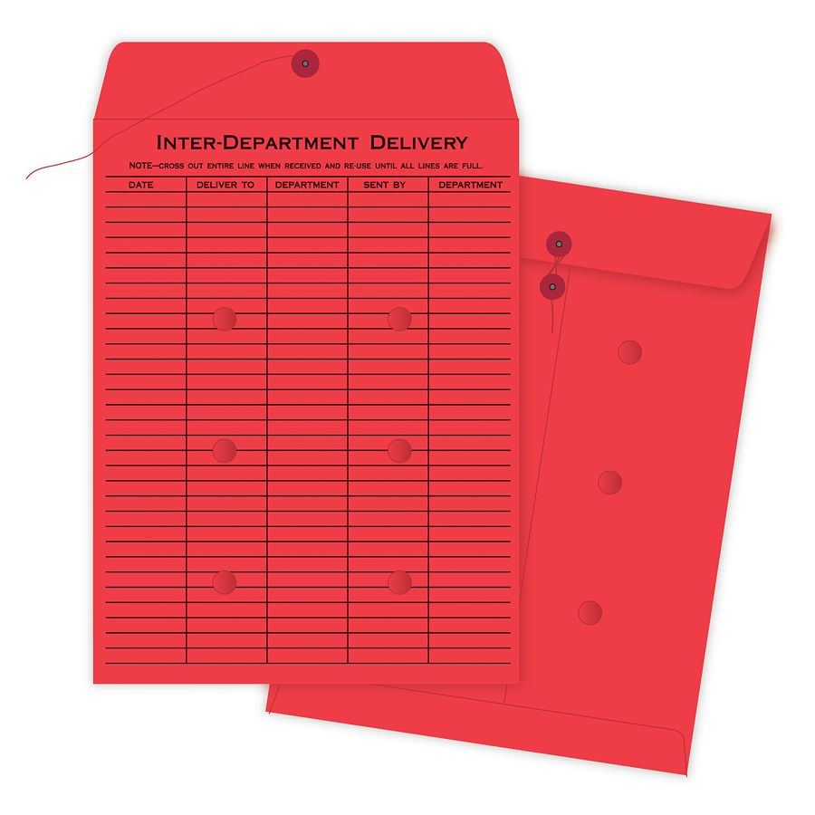 Standard InterDepartment Envelope, 10"x13", 100/BX, Red 85227635747 eBay