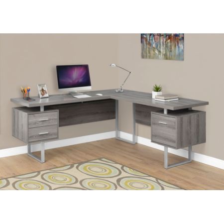 Monarch Specialties L Shaped Corner Computer Desk With 2 Drawers
