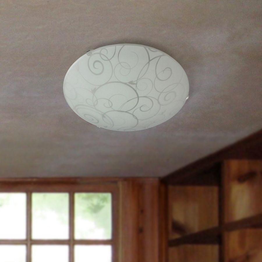Simple Designs Flush Mount Indoor Ceiling Light 60w Round White
